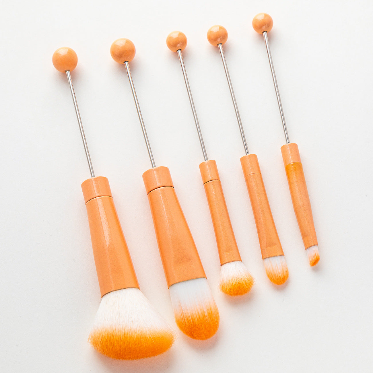 Wholesale Candy Color Christmas Series Gradient Beadable Metal DIY Makeup Brush Set